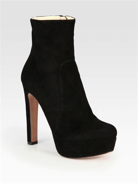 prada black platform boots|Prada suede platform boots.